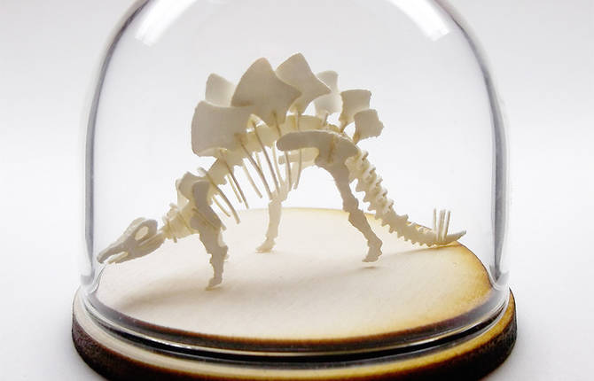 Dinosaurs Skeletons Paper Sculptures by Tinysaurs