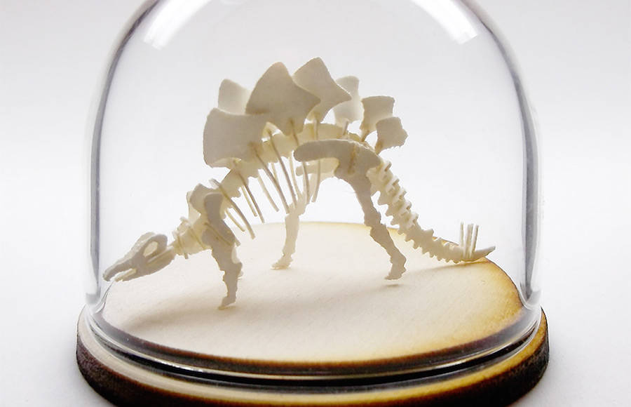 Dinosaurs Skeletons Paper Sculptures by Tinysaurs