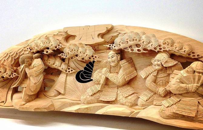 Delicate Traditional Japanese Wooden Sculptures