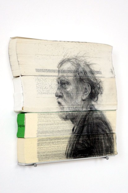 Inventive Pencil Drawings on the Edge of Books 10