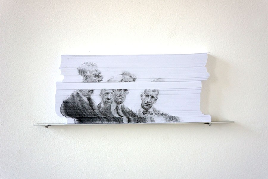 Inventive Pencil Drawings on the Edge of Books 16