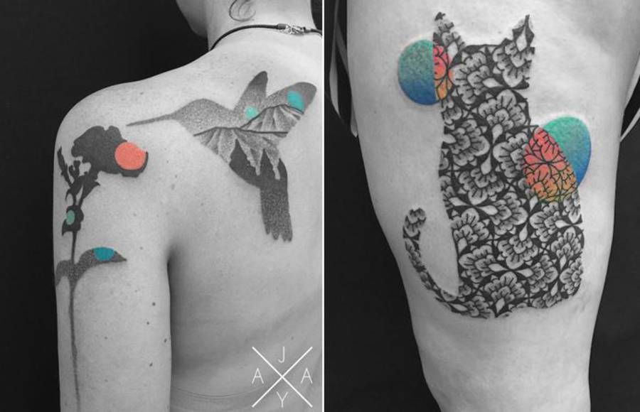 Lovely Black Tattoos with Geometrical Patterns