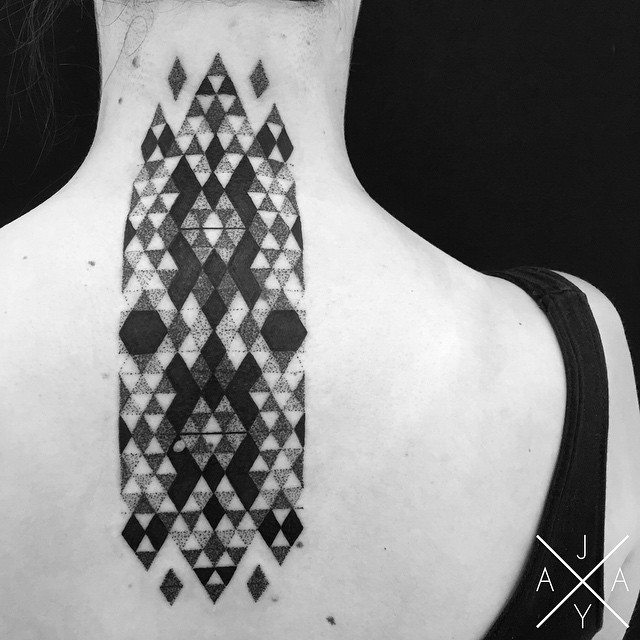 Lovely Black Tattoos with Geometrical Patterns 2