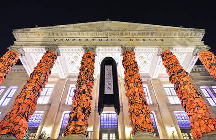 Ai Weiwei Covered Berlin’s Konzerthaus by 14 000 Refugees Life Jackets