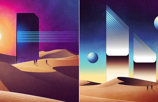 Colorful Geometrical Futuristic Illustrations
