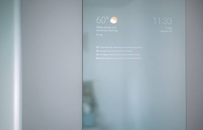 Google Now Mirror that Broadcasts the Weather