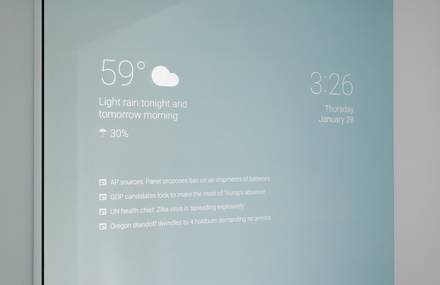 Google Now Mirror that Broadcasts the Weather
