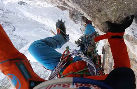 Impressive First Person View of Mountain Climbing