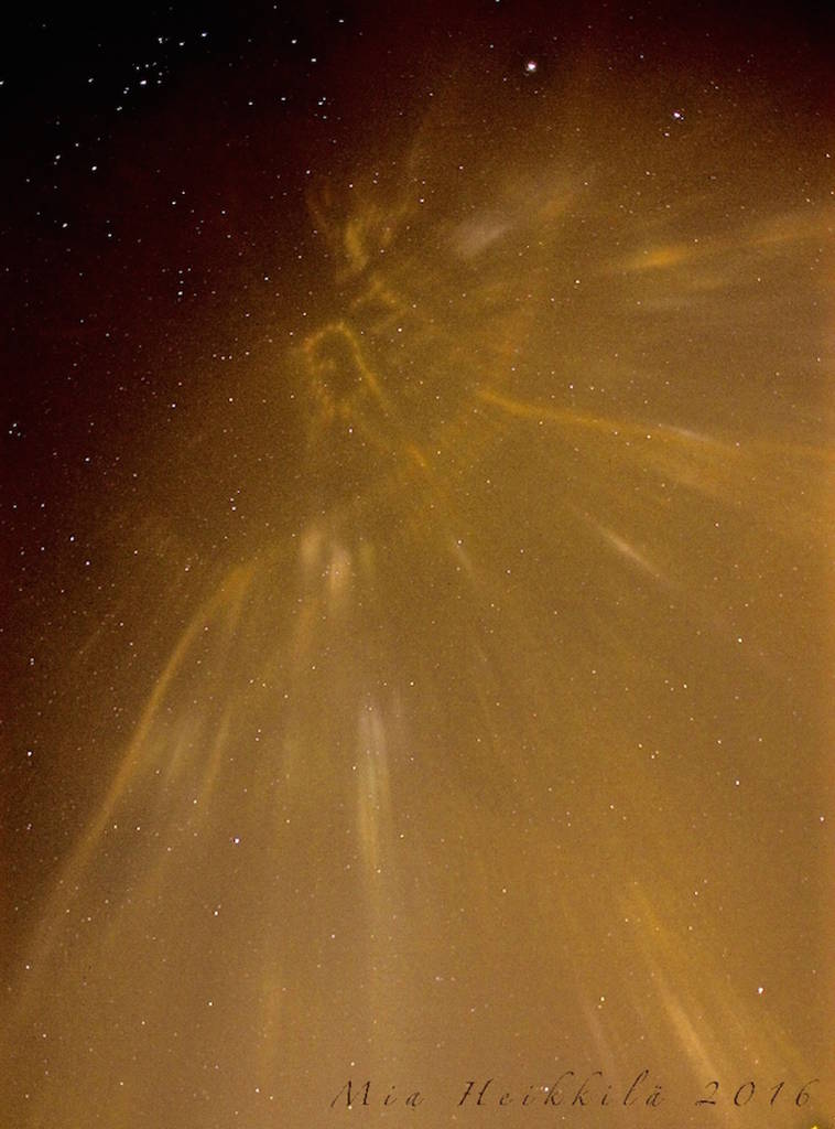 Cold Weather Phenomenon Displaying Beautiful Light Pillars in the Sky