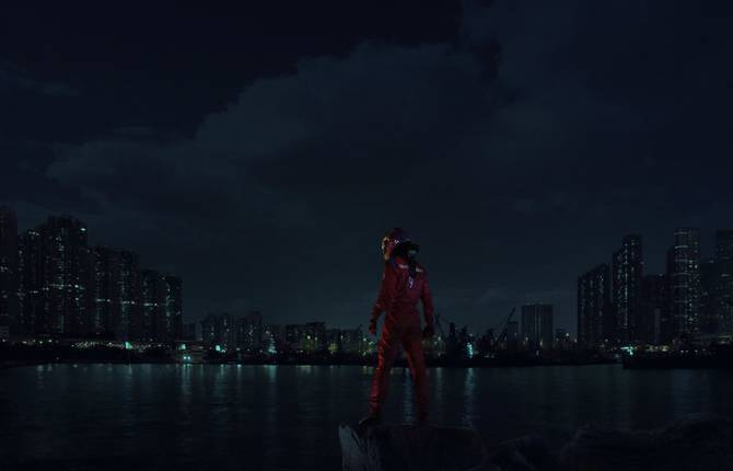 Lonely Pilot in Empty Hong Kong City