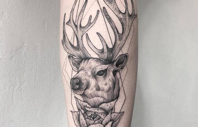 Fantastical Creatures Emerging from Blackwork Tattoos