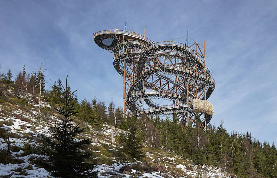 Mountaintop Skywalk & a High Slide Down in the Czech Republic