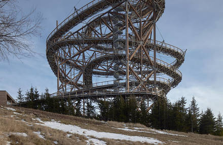 Mountaintop Skywalk & a High Slide Down in the Czech Republic