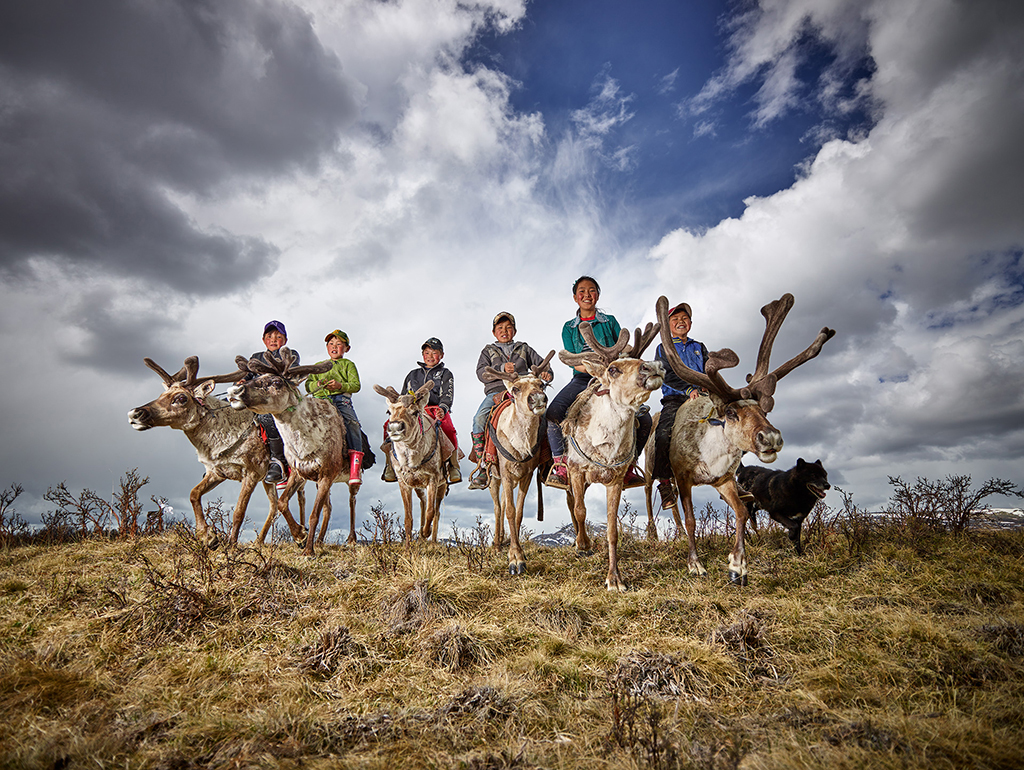 Reindeer farmer kids