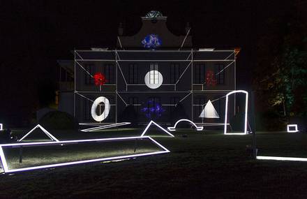 Future Ruins Mapping Light Installation