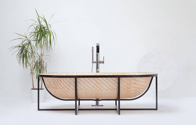 Beautiful Woven Wood Bathtub