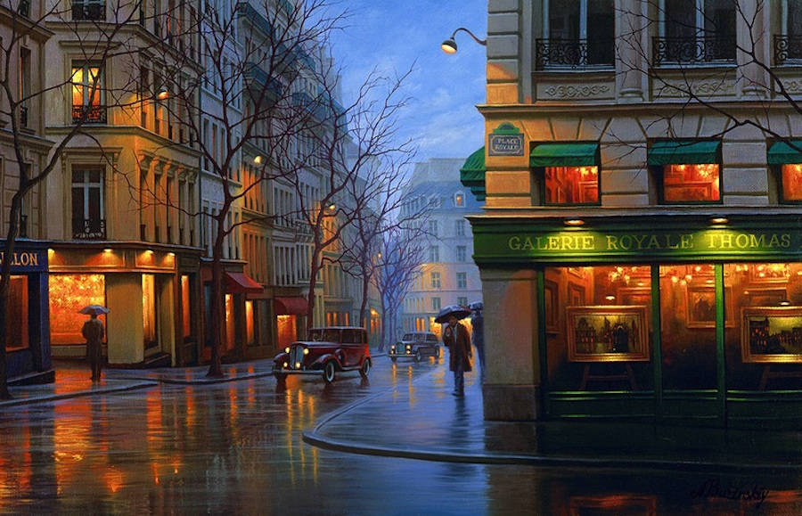 Beautiful Night Cityscapes Paintings1