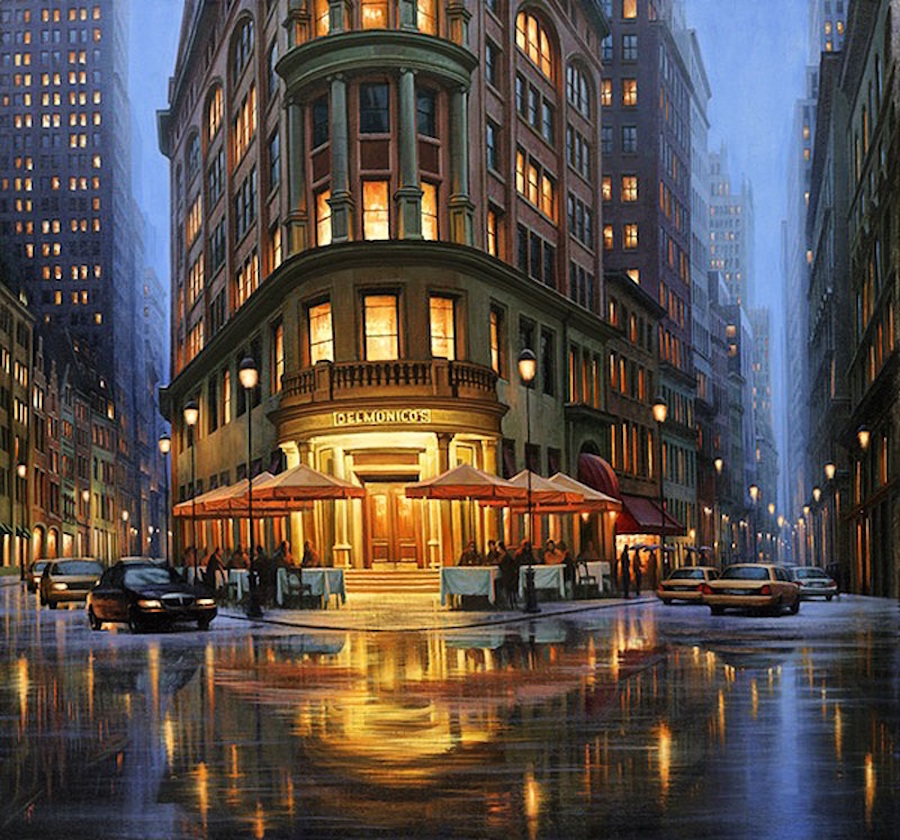 Beautiful Night Cityscapes Paintings11