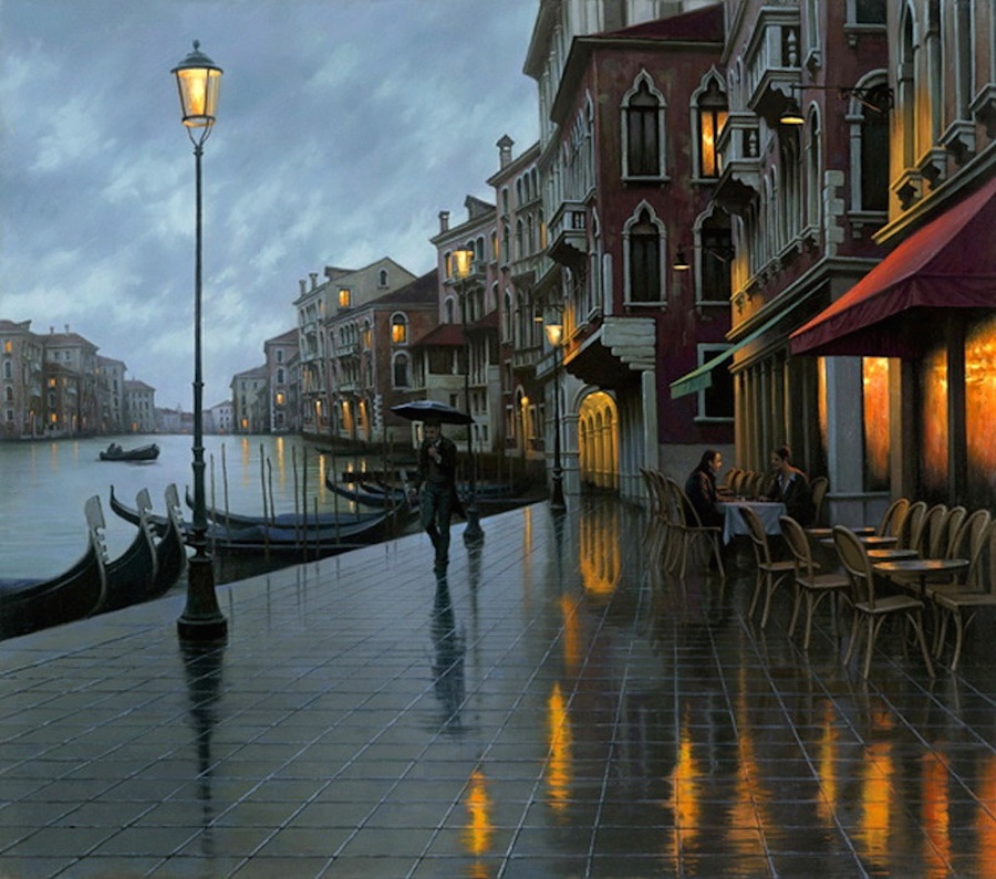 Beautiful Night Cityscapes Paintings13