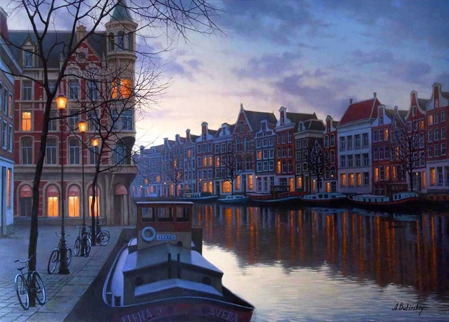 Beautiful Night Cityscapes Paintings17