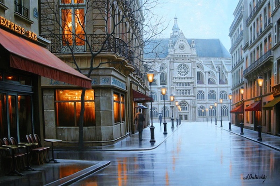 Beautiful Night Cityscapes Paintings2