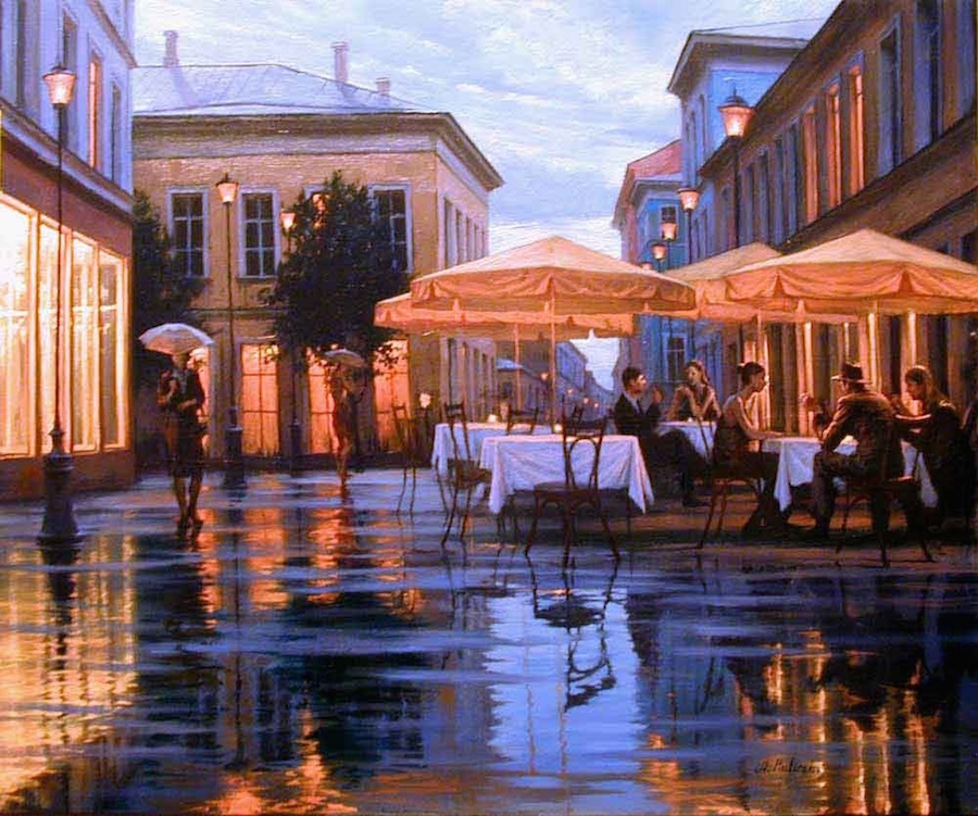 Beautiful Night Cityscapes Paintings25