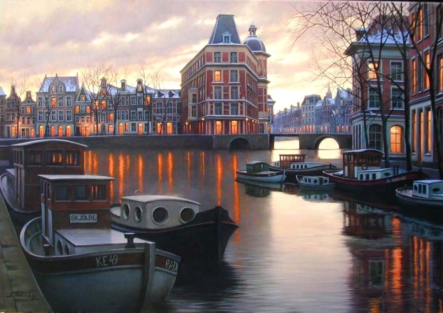 Beautiful Night Cityscapes Paintings34