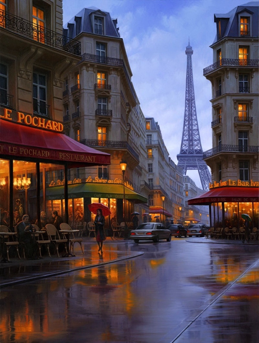 Beautiful Night Cityscapes Paintings5