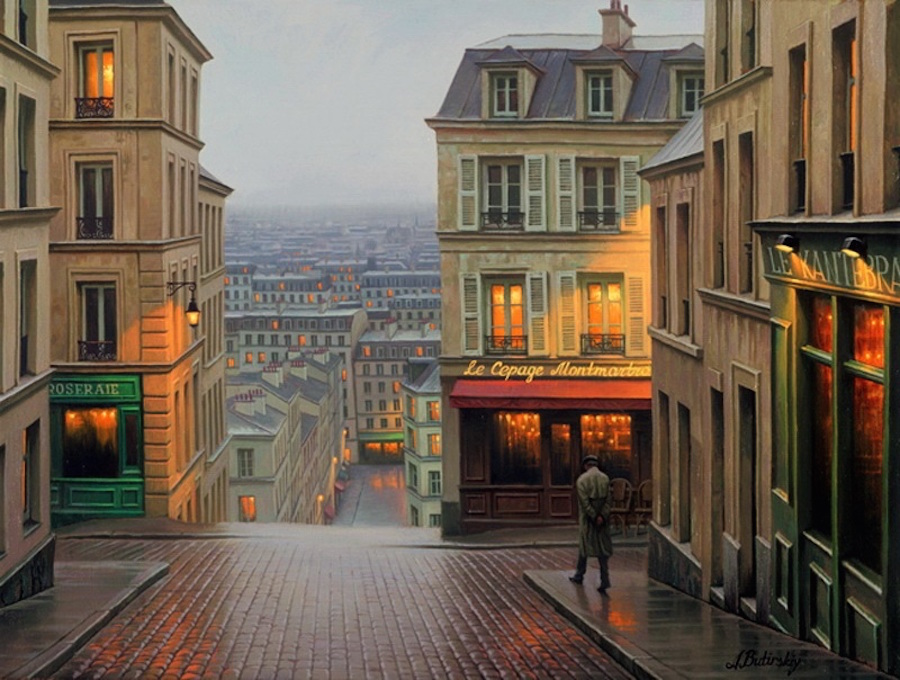 Beautiful Night Cityscapes Paintings7
