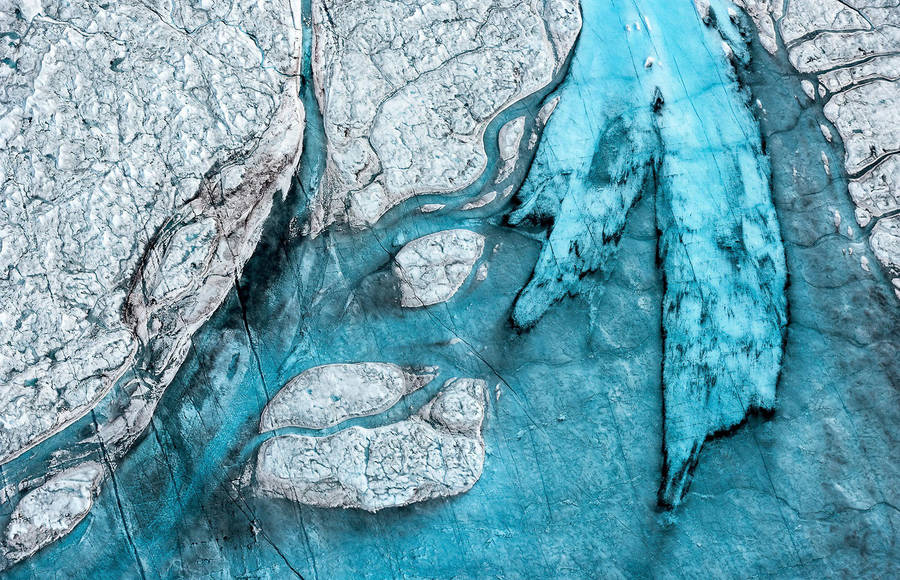 Breathtaking Aerial Views of Melting Ice Sheet in Greenland