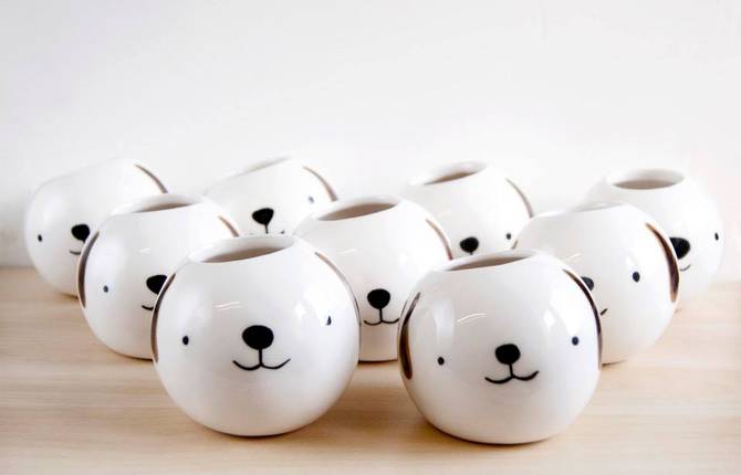 Cute Handpainted Ceramic Pots and Cups