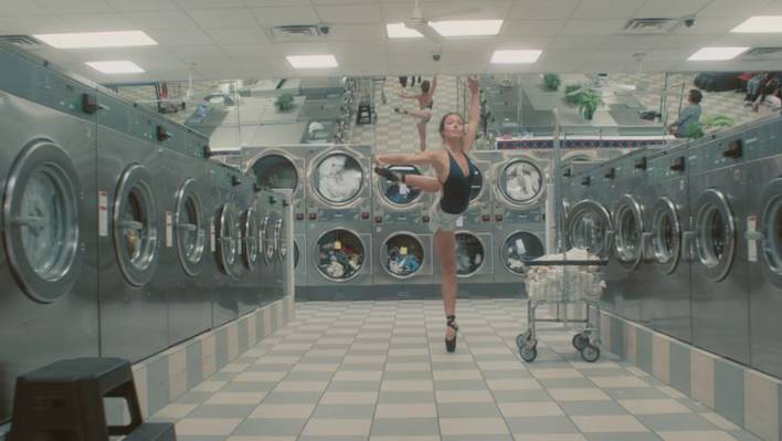 Thrilling Dancing Video in a Laundromat