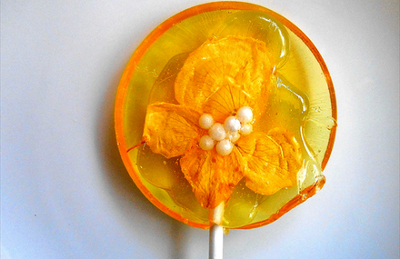 Funny Lollipops made with Real Flowers