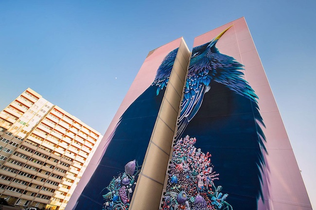 Impressive Giant Bird Mural in Berlin-4