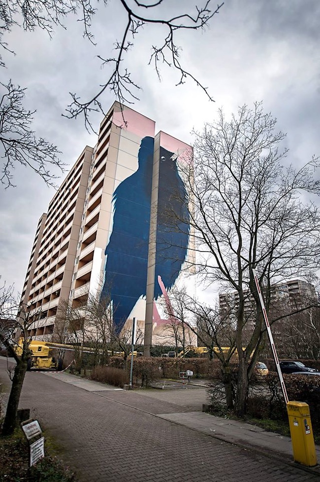 Impressive Giant Bird Mural in Berlin-5