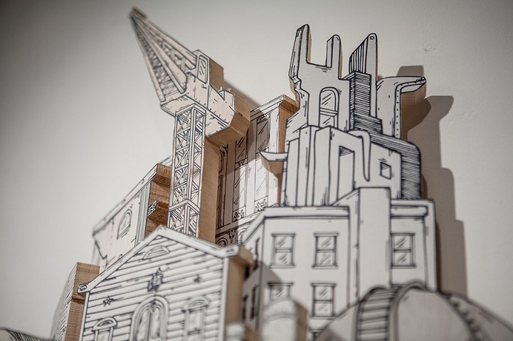 Miniature Cities Built with Carvings and Illustration 11