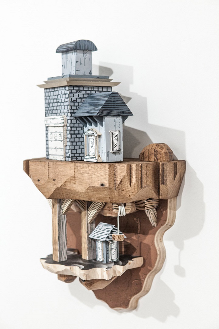 Miniature Cities Built with Carvings and Illustration 16