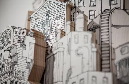 Miniature Cities Built with Carvings and Illustrations