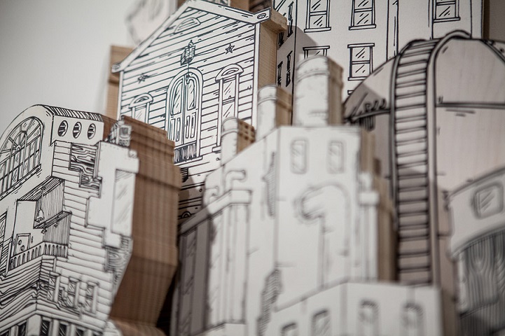 Miniature Cities Built with Carvings and Illustration 2