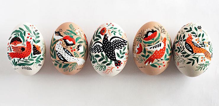 Original Birds Paintings on Easter Eggs-1
