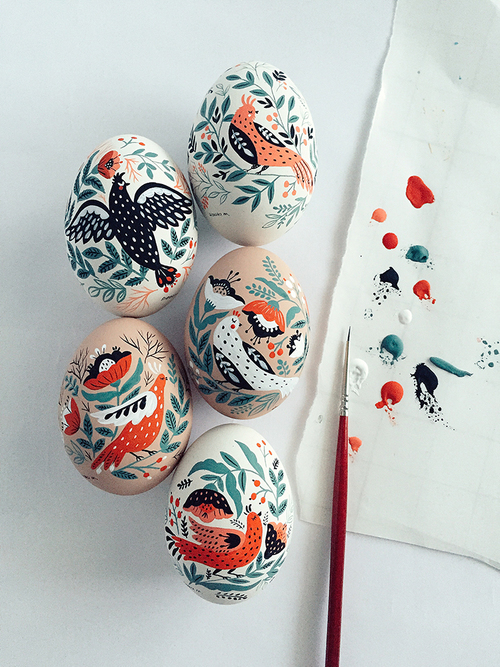 Original Birds Paintings on Easter Eggs-7