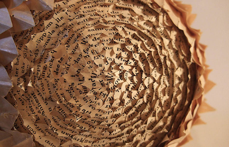 Paper Art Made with Recycled Old Books