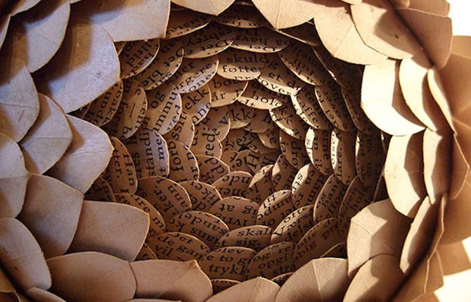 Paper Art Made with Recycled Old Books