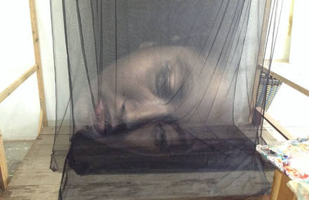 Realistic 3D Paintings Created on Veils