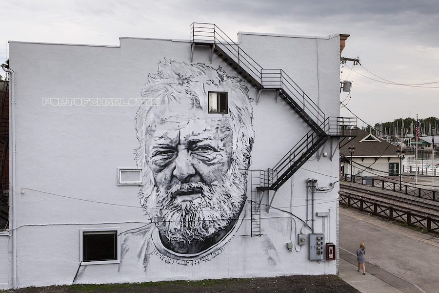 Realistic Giant Portraits on Murals by ECB Media