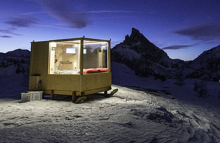 Small Wooden Cabin with View of the Dolomite Mountains