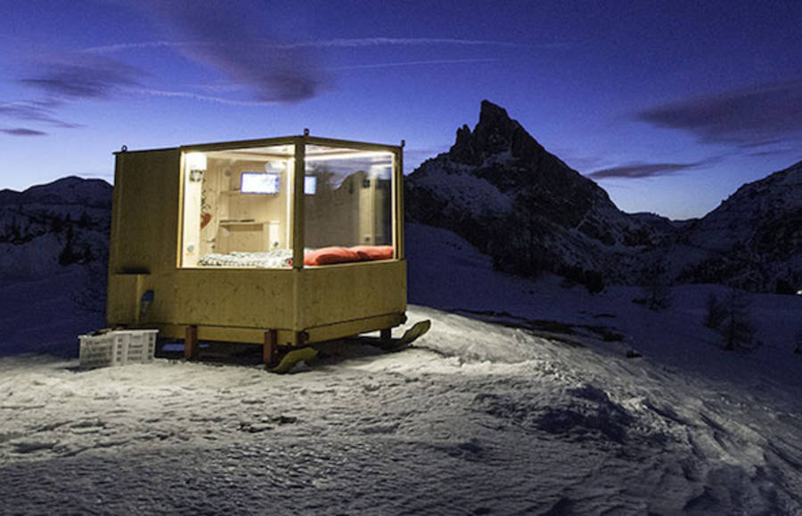 Small Wooden Cabin with View of the Dolomite Mountains