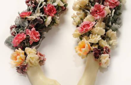 Poetic Floral Sculptures made of Wax