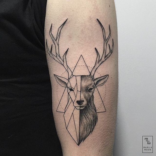 Thrilling Geometric Black and White Tattoos 8