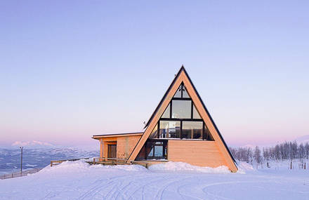 Triangular Wooden Restaurant in Sweden